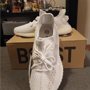 White Knit Athletic Sneakers